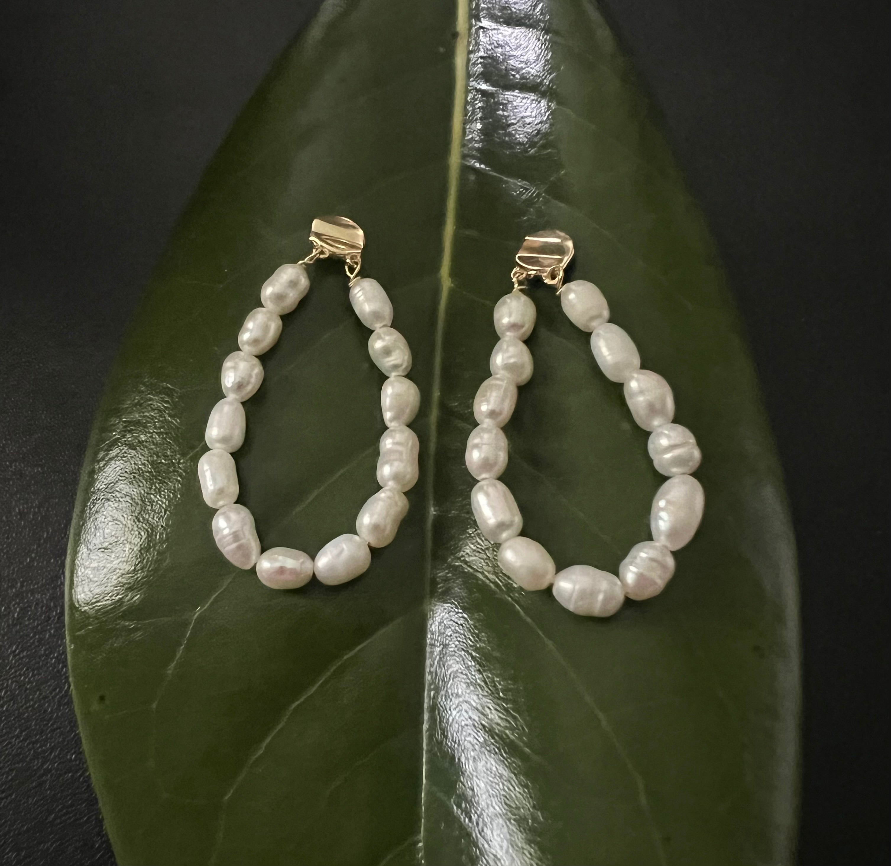 Pearl Hoop Earrings