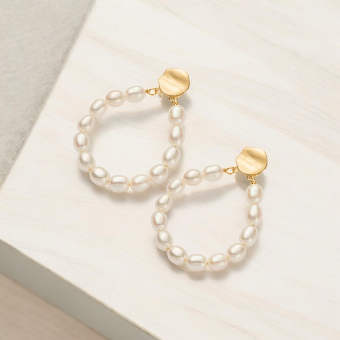 Pearl Hoop Earrings