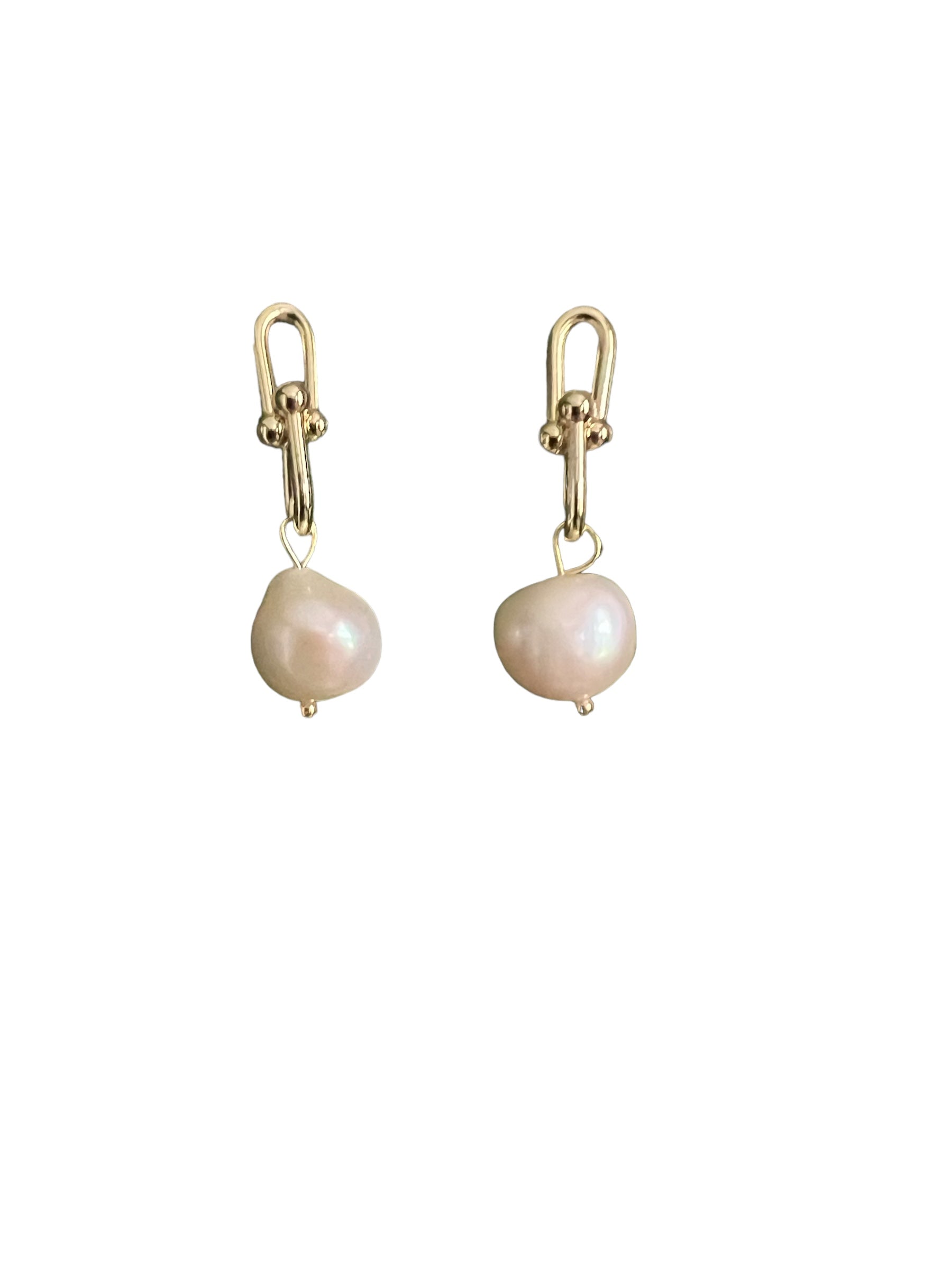 Chain Link Pearl Earrings