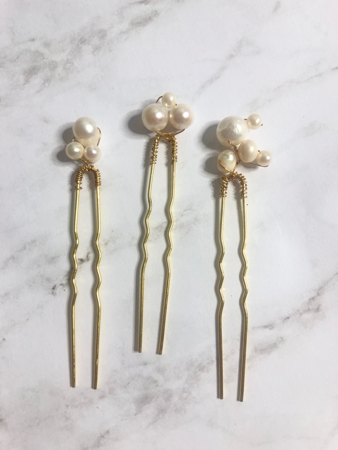 Fresh Water Pearl Hair Pins (Set of 3)